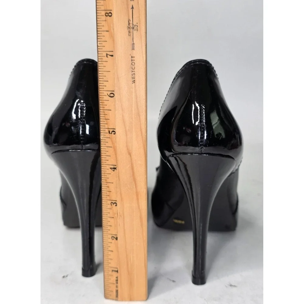 BCBGMAXAZRIA Women's Heels Size‎ 8.5 B EU 38.5 Black Leather Open Toe Shoes